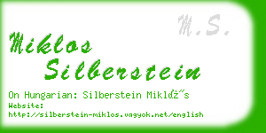 miklos silberstein business card